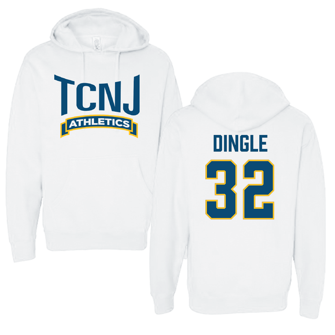 The College of New Jersey Football White Hoodie - #32 CJ Dingle