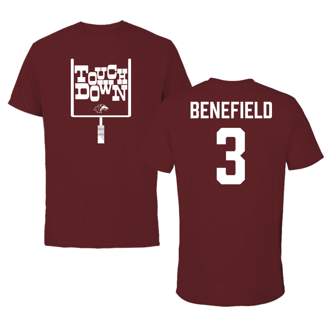 Southern Illinois University at Carbondale Football Maroon Touchdown Performance Tee - #3 Jaelin Benefield