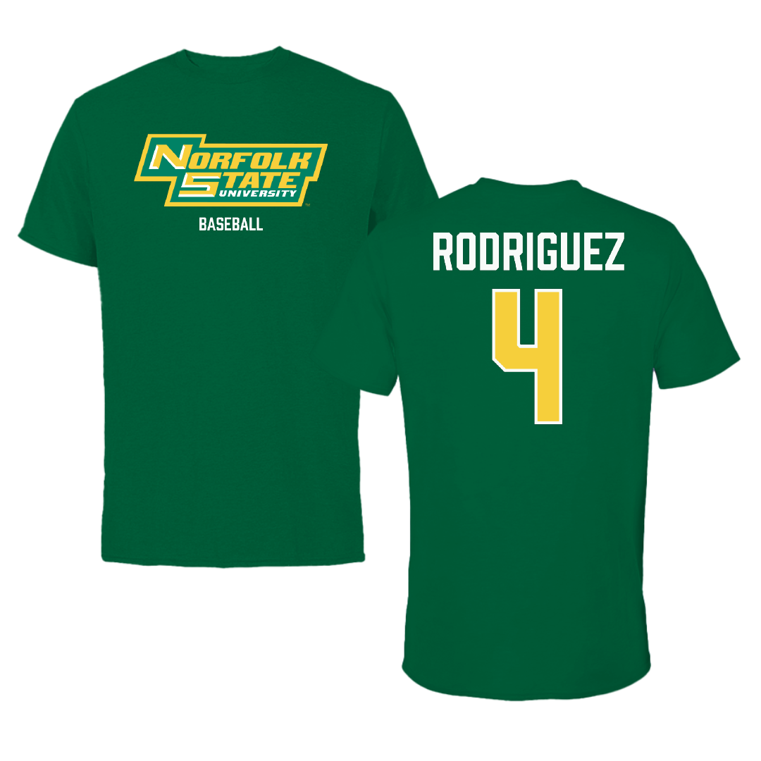Norfolk State University Baseball Green Tee - #4 Raphael Rodriguez