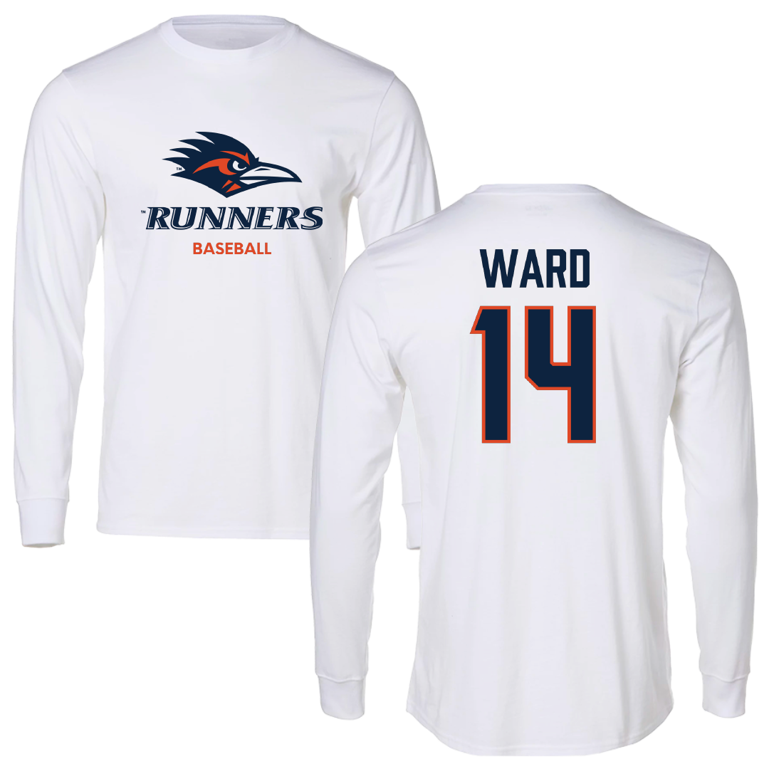 University of Texas at San Antonio Baseball White Performance Long Sleeve - #14 Ryan Ward