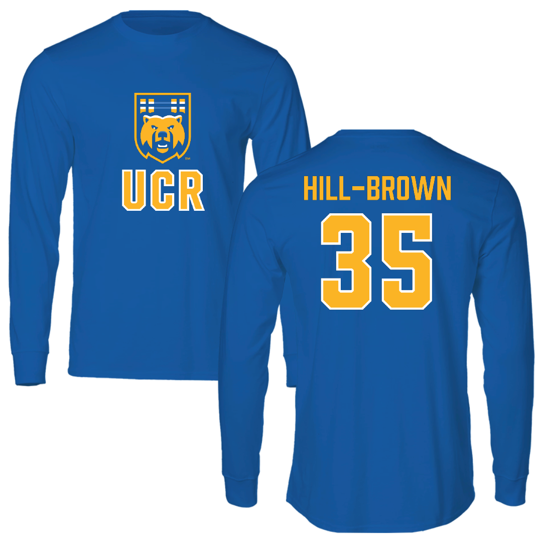 University of California-Riverside Basketball Blue Long Sleeve - #35 Tiairra Hill-Brown