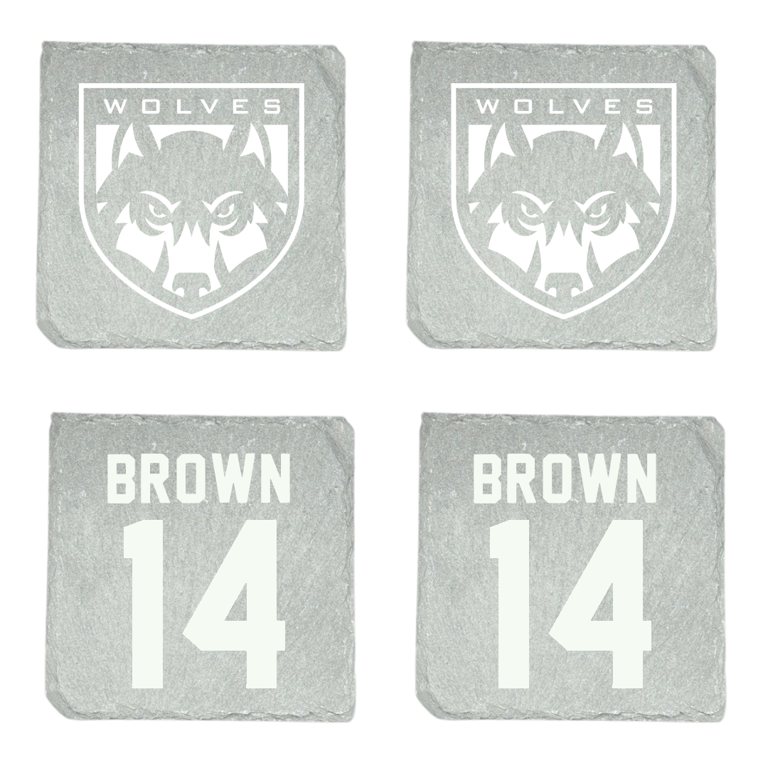 Western Oregon University Basketball (W) Stone Coaster (4 Pack)  - #14 Natalie Brown
