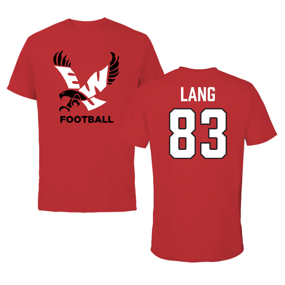 Eastern Washington University Football Red Performance Tee - #83 Rylin Lang
