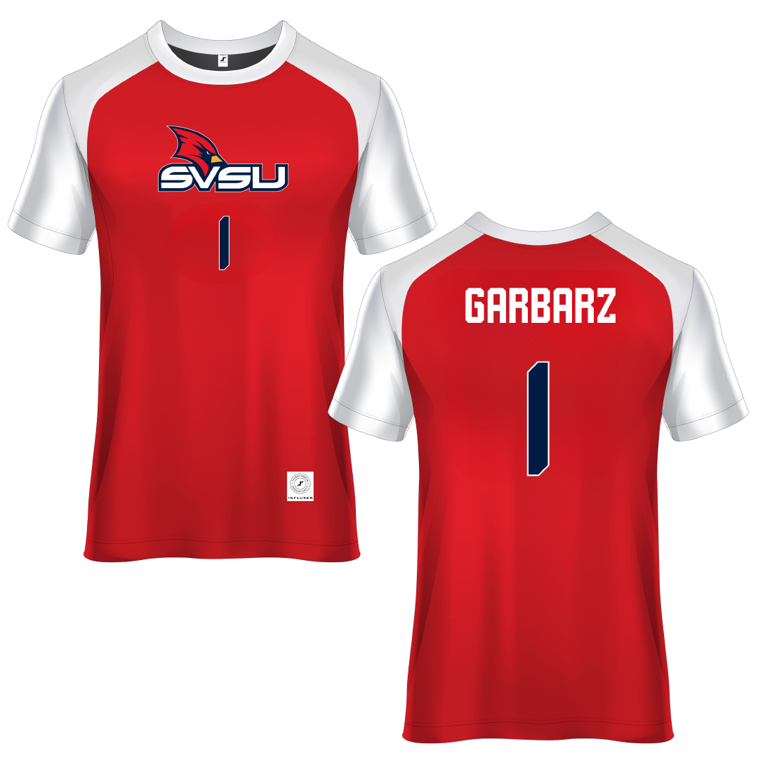 Saginaw Valley State University Red Soccer Jersey - #1 Lainey Garbarz