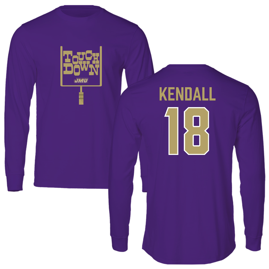 James Madison University Football Purple Touchdown Performance Long Sleeve - #18 Blake Kendall