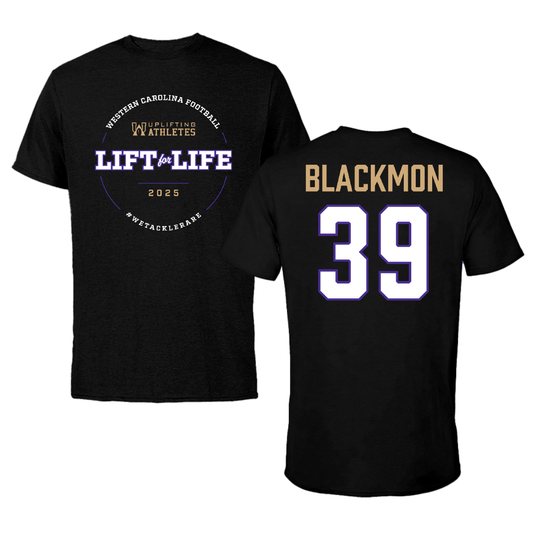 Western Carolina University Football Black Uplifting Athletes Football Tee - #39 Brayden Blackmon