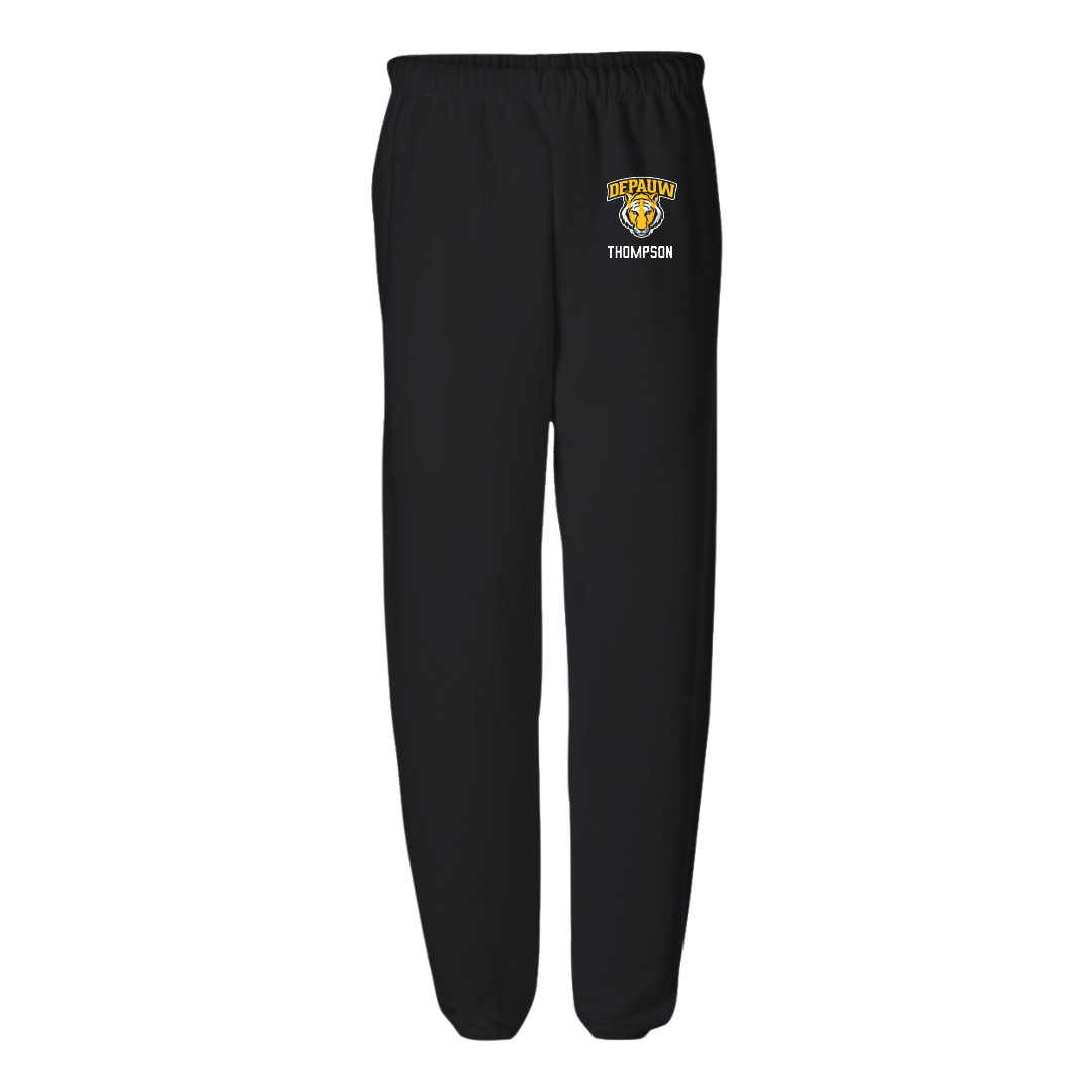 DePauw University Baseball Black Sweatpants - #7 Luke Thompson