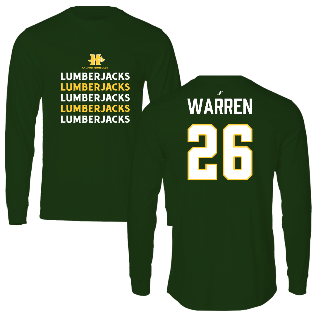 Cal Poly Humboldt Soccer (M) Forest Green General Long Sleeve - #26 Vince Warren