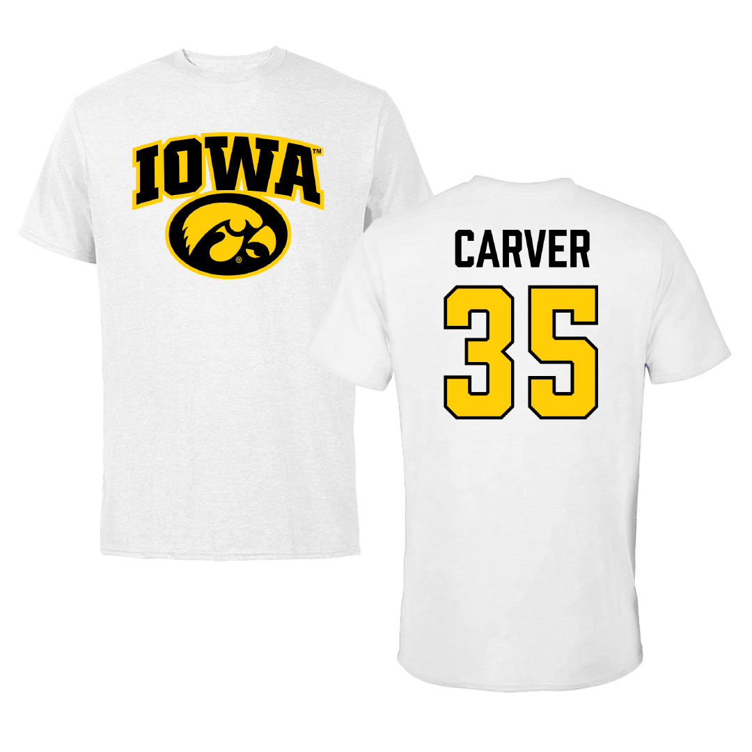 University of Iowa Soccer (W) White Performance Tee - #35 Sofia Carver