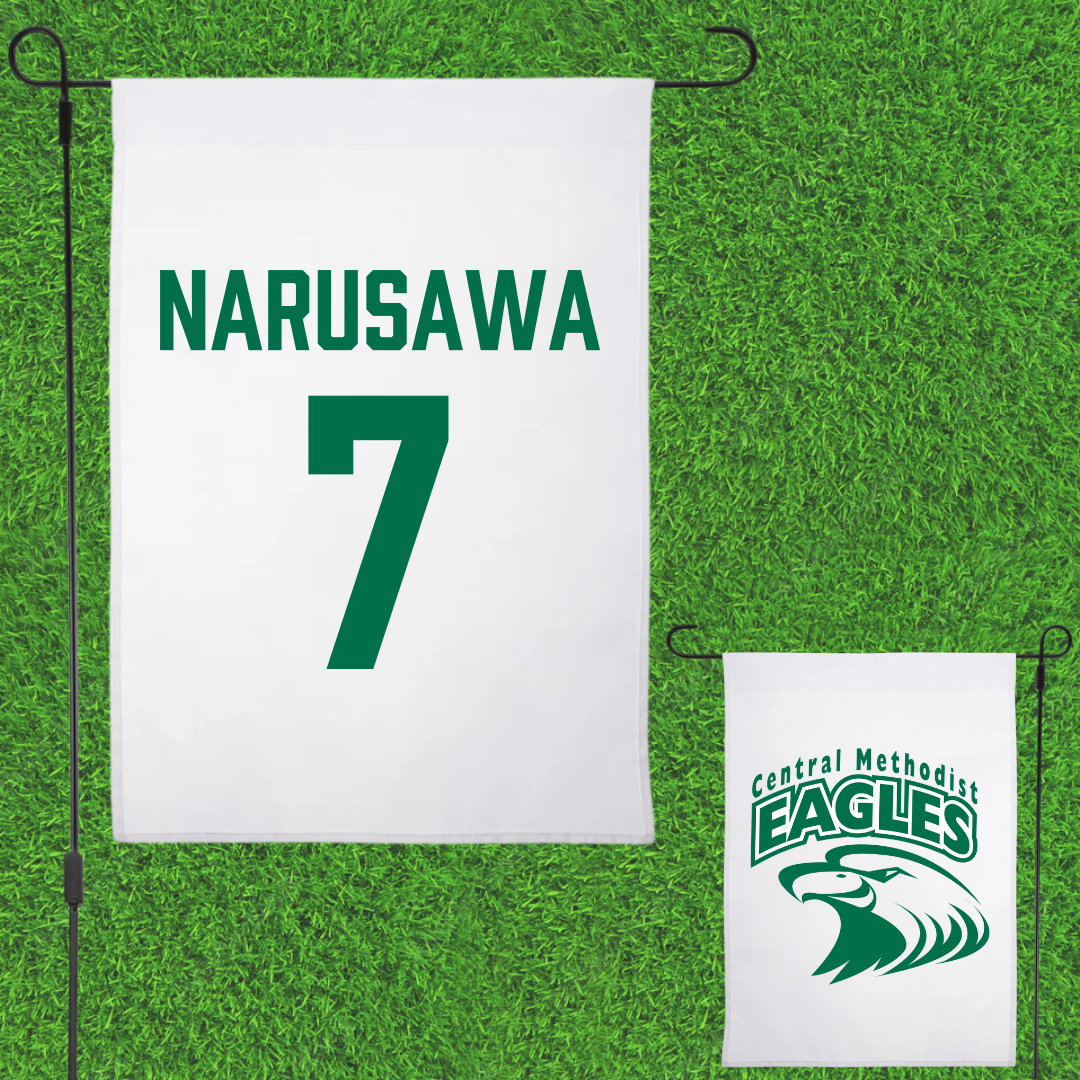 Central Methodist University Soccer White Garden Flag - #7 Suzu Narusawa
