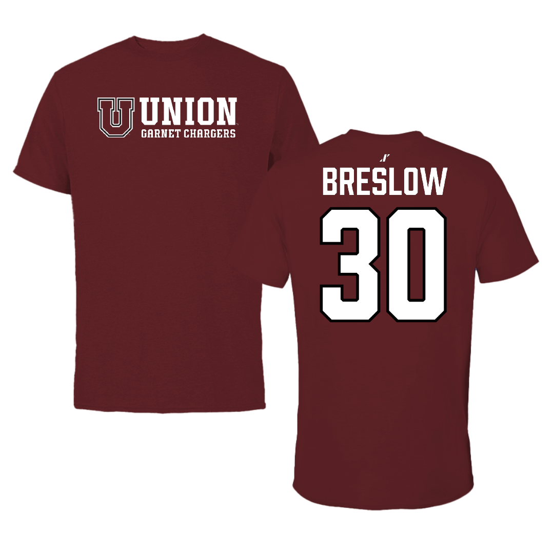 Union College Soccer Maroon General Tee - #30 Brian Breslow