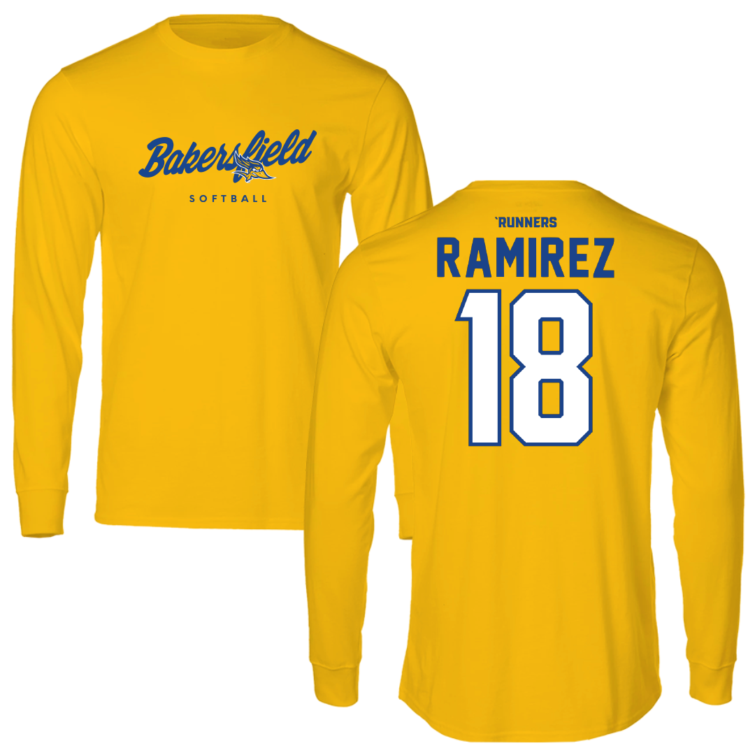California State University-Bakersfield Softball Gold Performance Long Sleeve - #18 Maya Ramirez
