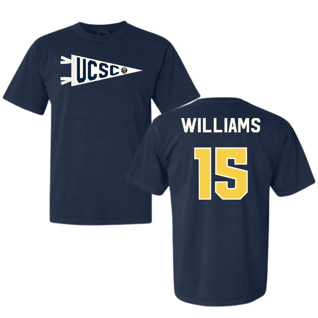 University of California-Santa Cruz Volleyball Navy Pennant Comfort Colors Tee - #15 Ryan Williams