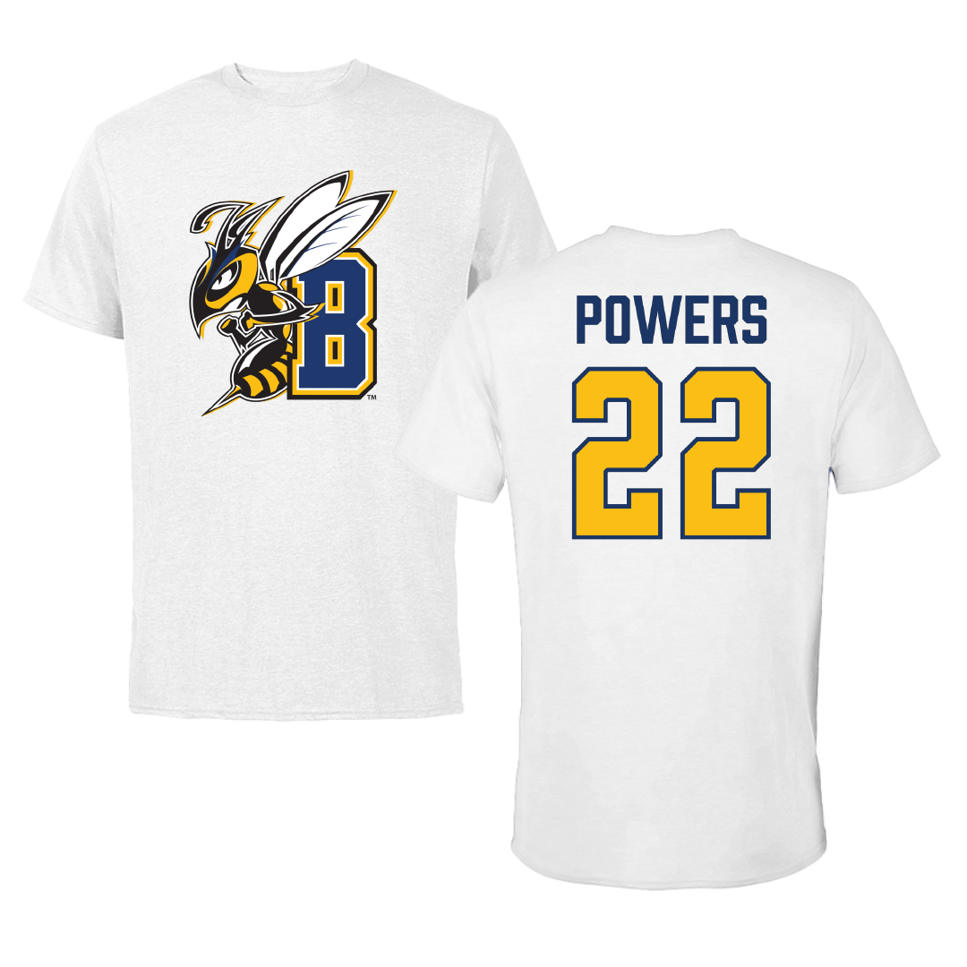 Montana State University Billings Soccer White Tee - #22 Briel Powers