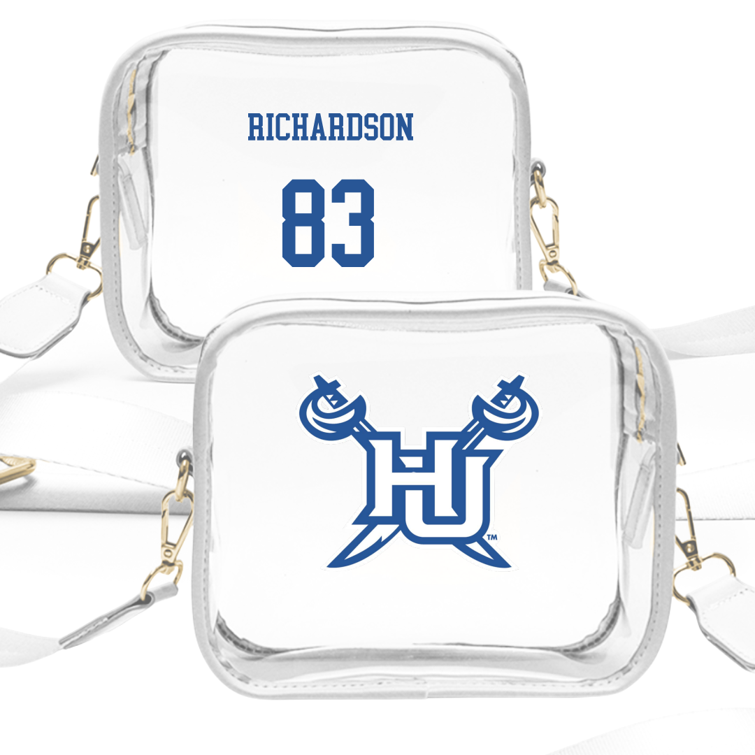 Hampton University Football White Clear Stadium Bag - #83 Greyson Richardson