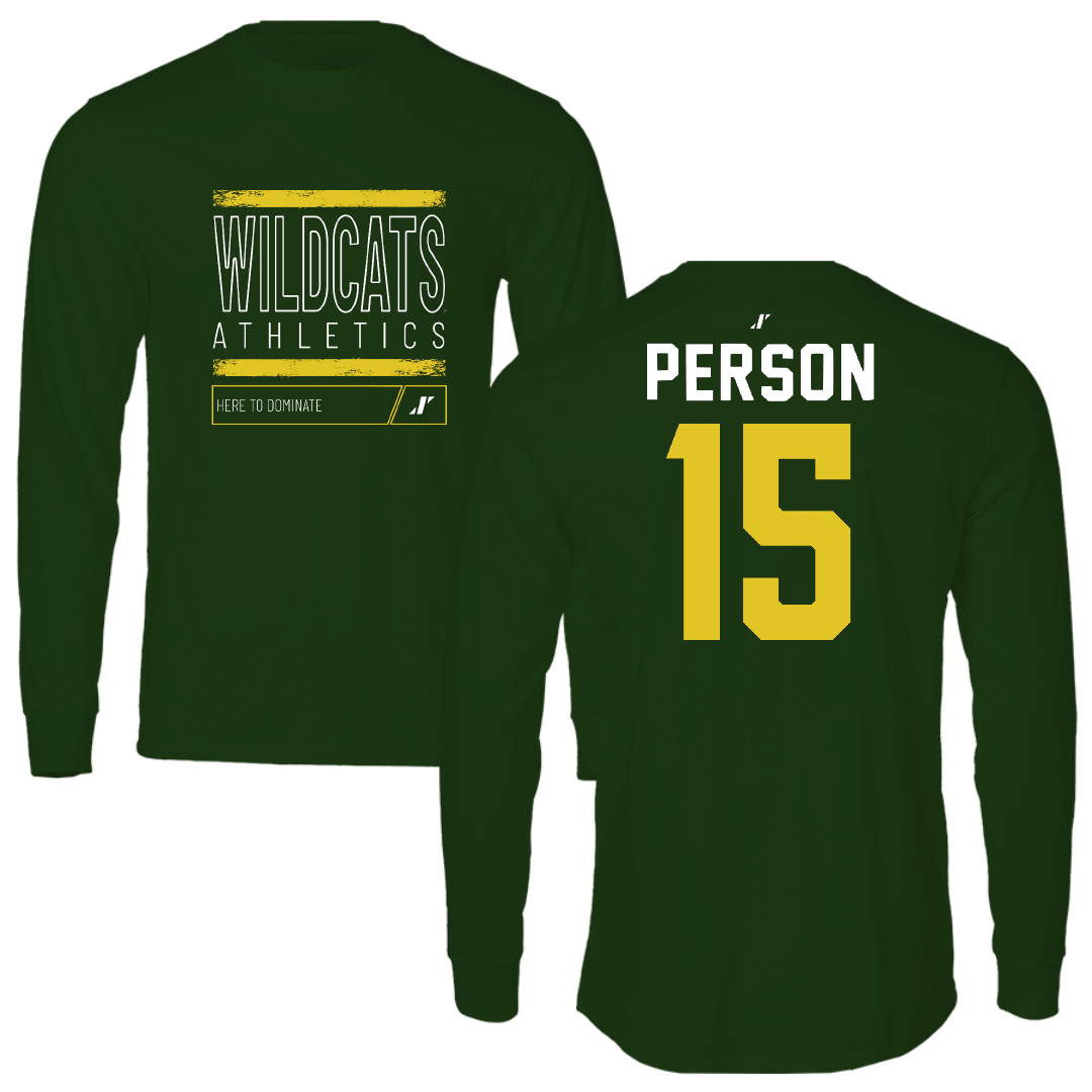 Northern Michigan University Football Forest Green Dominate Performance Long Sleeve - #15 Zach Person