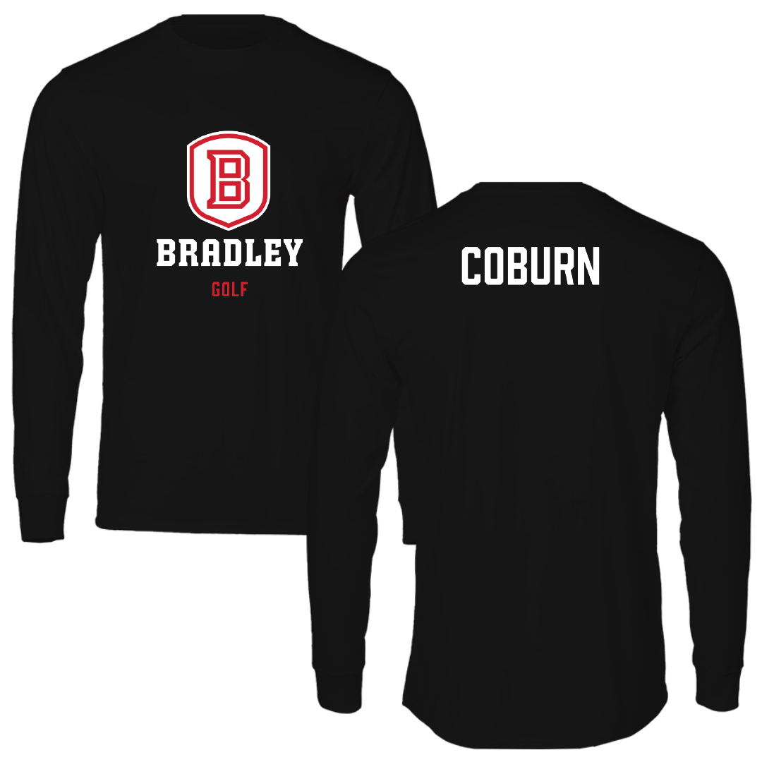 Bradley University Golf Black Block Performance Long Sleeve - Peyton Coburn