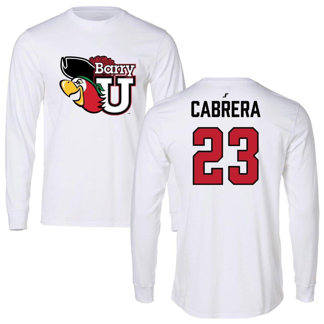 Barry University Soccer (W) White Performance Long Sleeve - #23 Catherine Cabrera