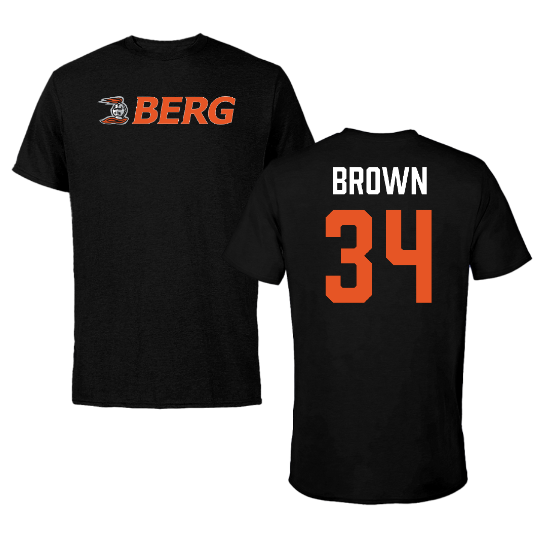 Heidelberg University Basketball (M) Black Performance Tee - #34 Kobe Brown