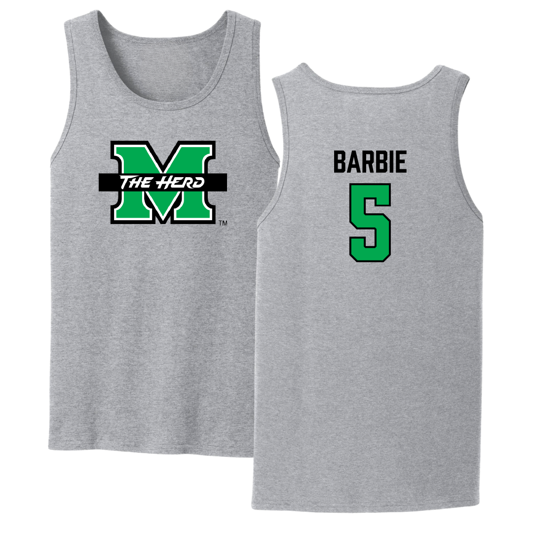 Marshall University Football Sport Gray Tank Top - #5 Joshon Barbie