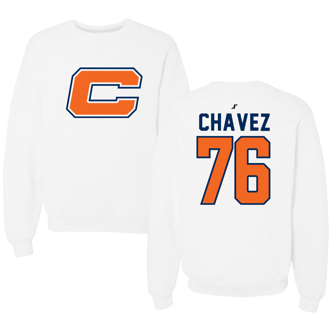 Carroll University Football White Crewneck - #76 Alberto Chavez