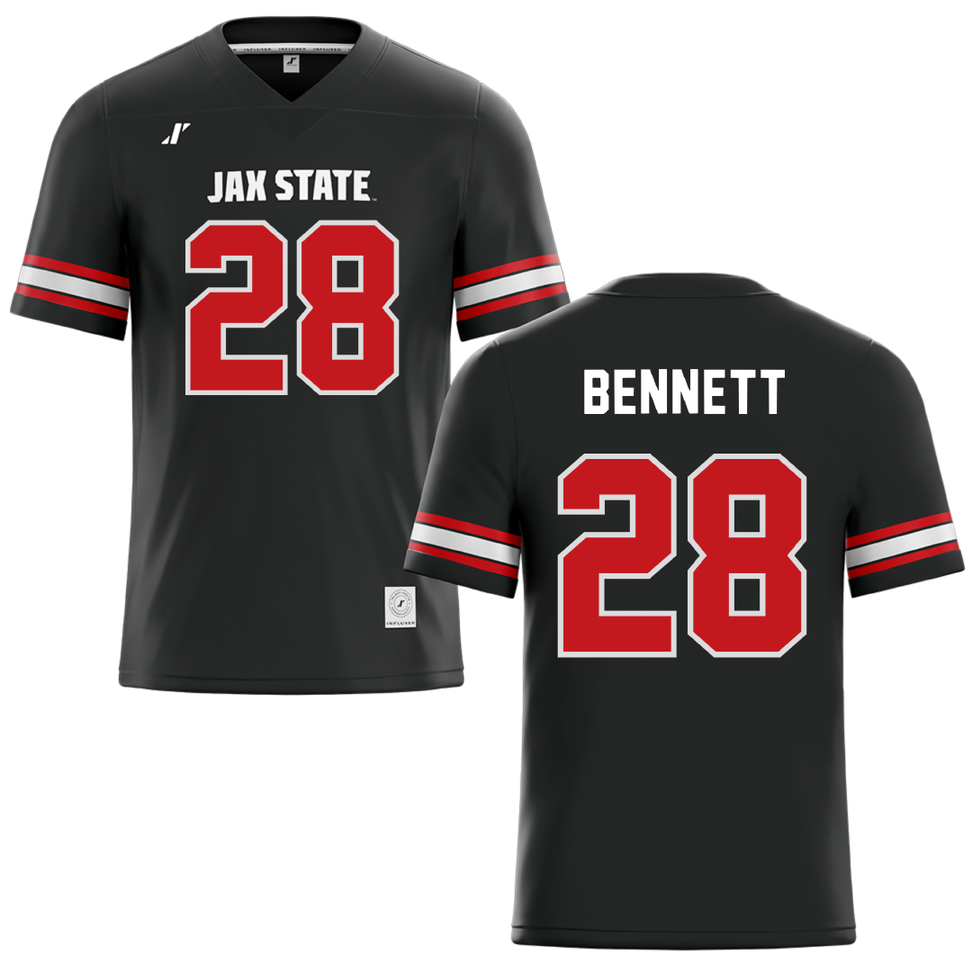 Jacksonville State University Black Football Jersey - #28 Reggion Bennett