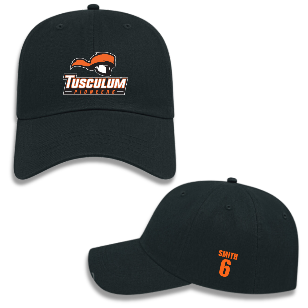 Tusculum University Football Black Hat - #6 Jasec Smith