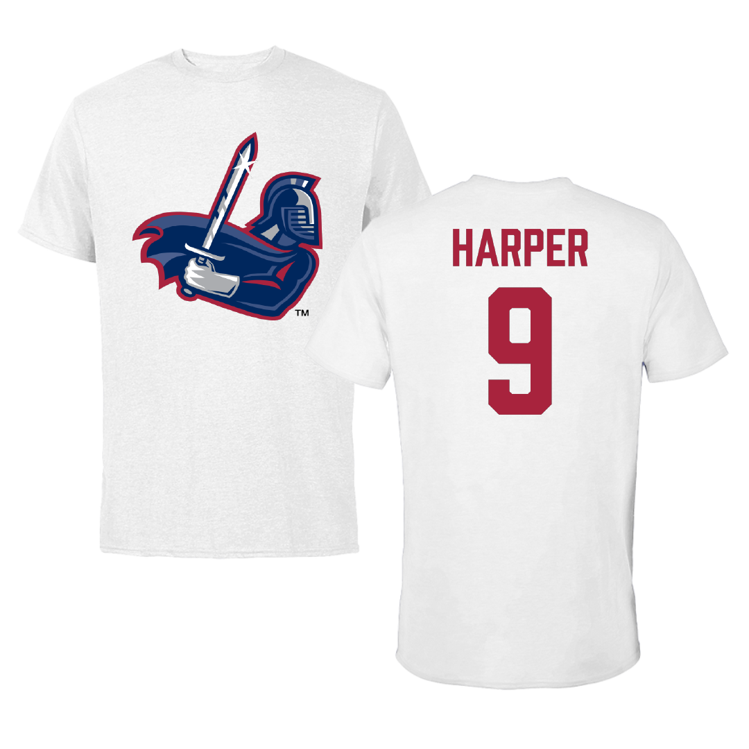 Sterling College Football White Performance Tee - #9 Jordan Harper