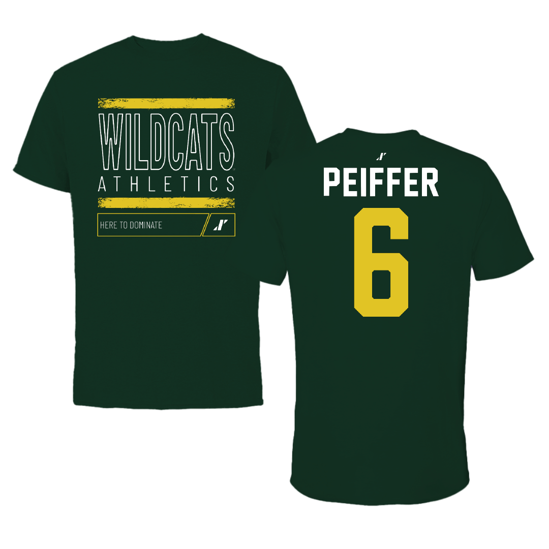 Northern Michigan University Football Forest Green Dominate Performance Tee - #6 Sam Peiffer