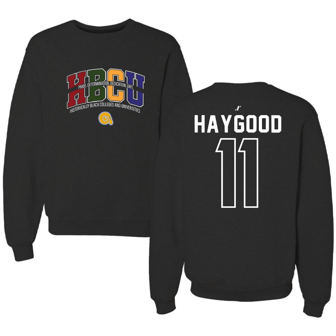 Albany State University Baseball Black HBCU Crewneck - #11 Isaiah Haygood