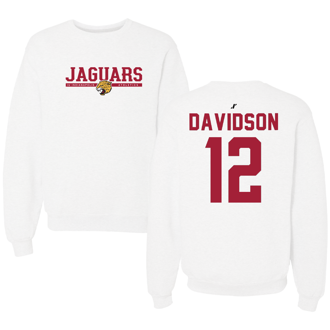 Indiana University Indianapolis Basketball White Crewneck - #12 Katie Davidson