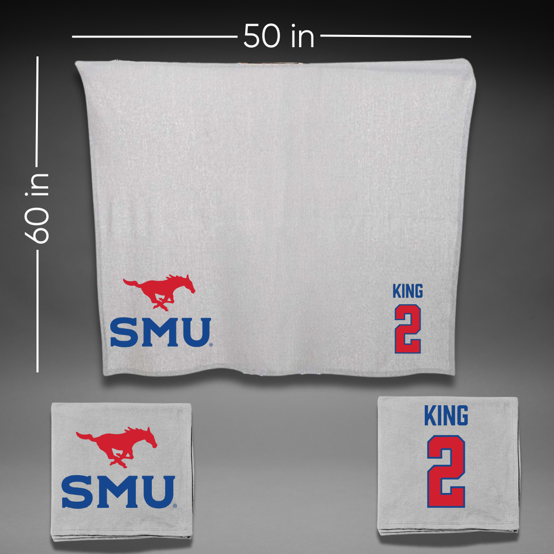 Southern Methodist University Basketball (W) Gray Blanket - #2 Zahra King