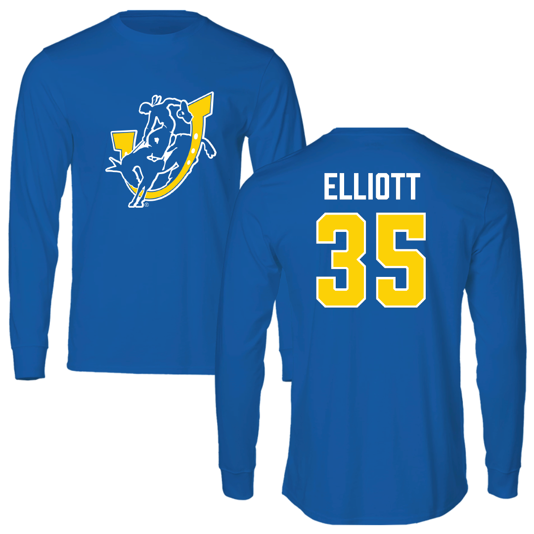 Southern Arkansas University Baseball Blue Performance Long Sleeve - #35 Tate Elliott