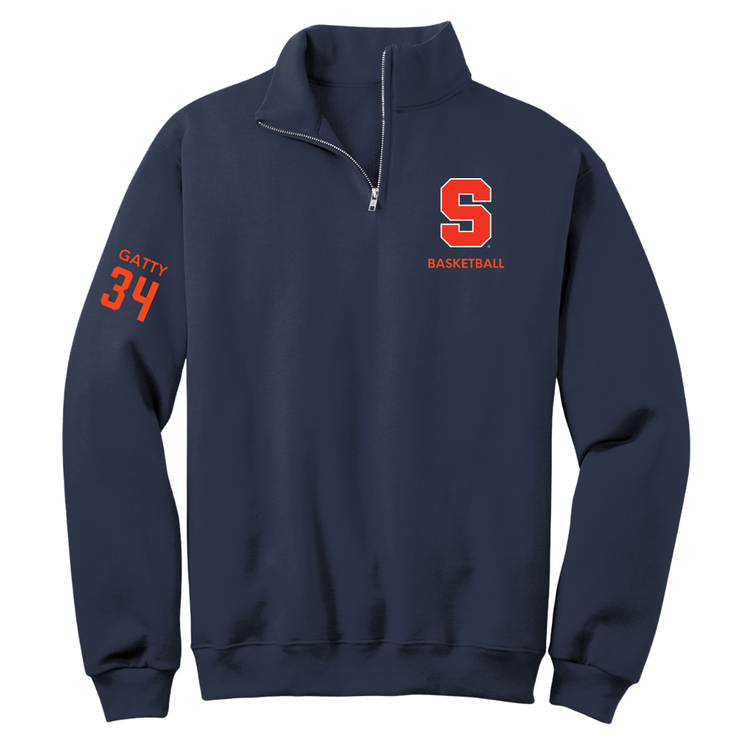 Syracuse University Basketball (M) Navy Quarter-Zip - #34 Christopher Gatty