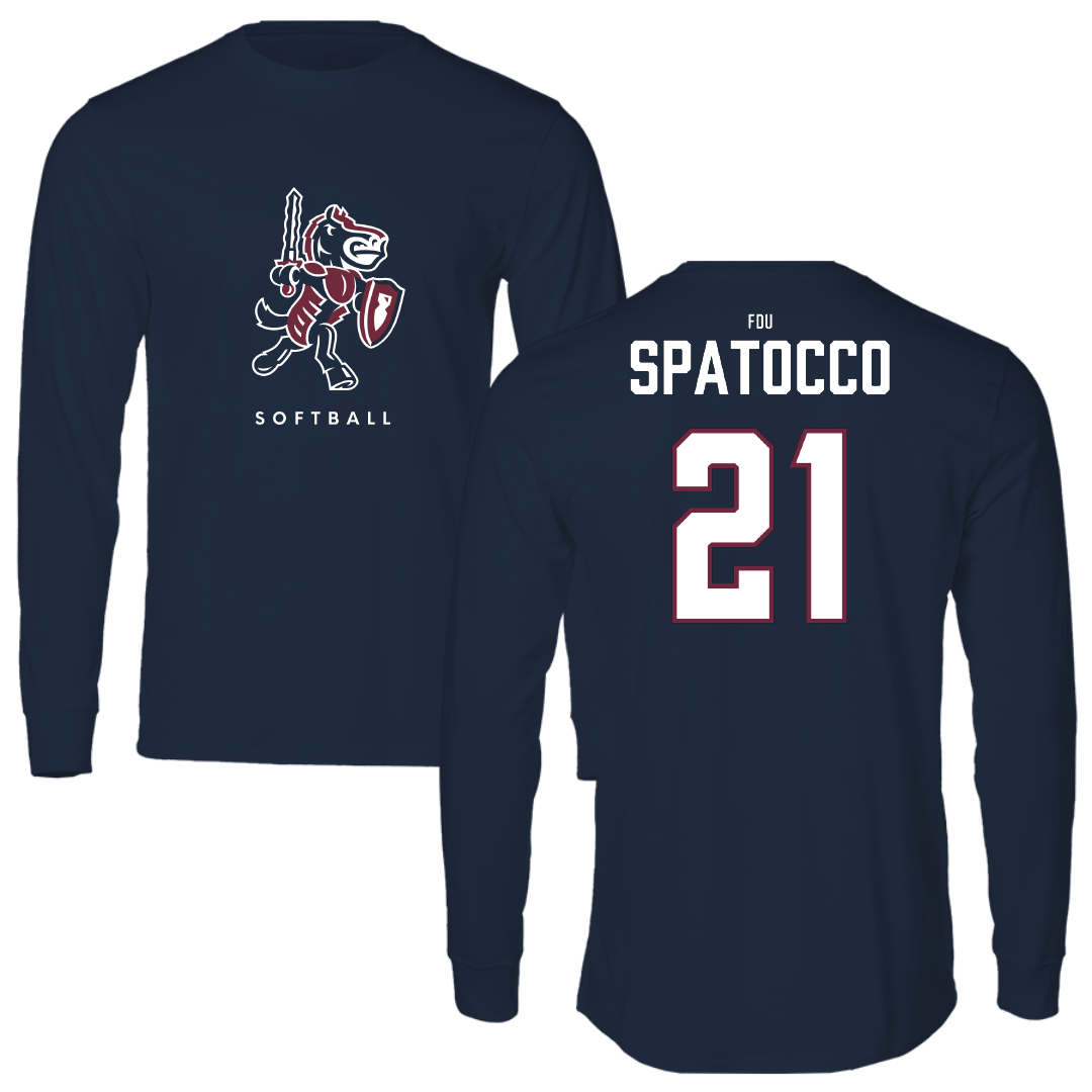 Fairleigh Dickinson University-Metropolitan Campus Softball Navy Performance Long Sleeve - #21 Sofia Spatocco