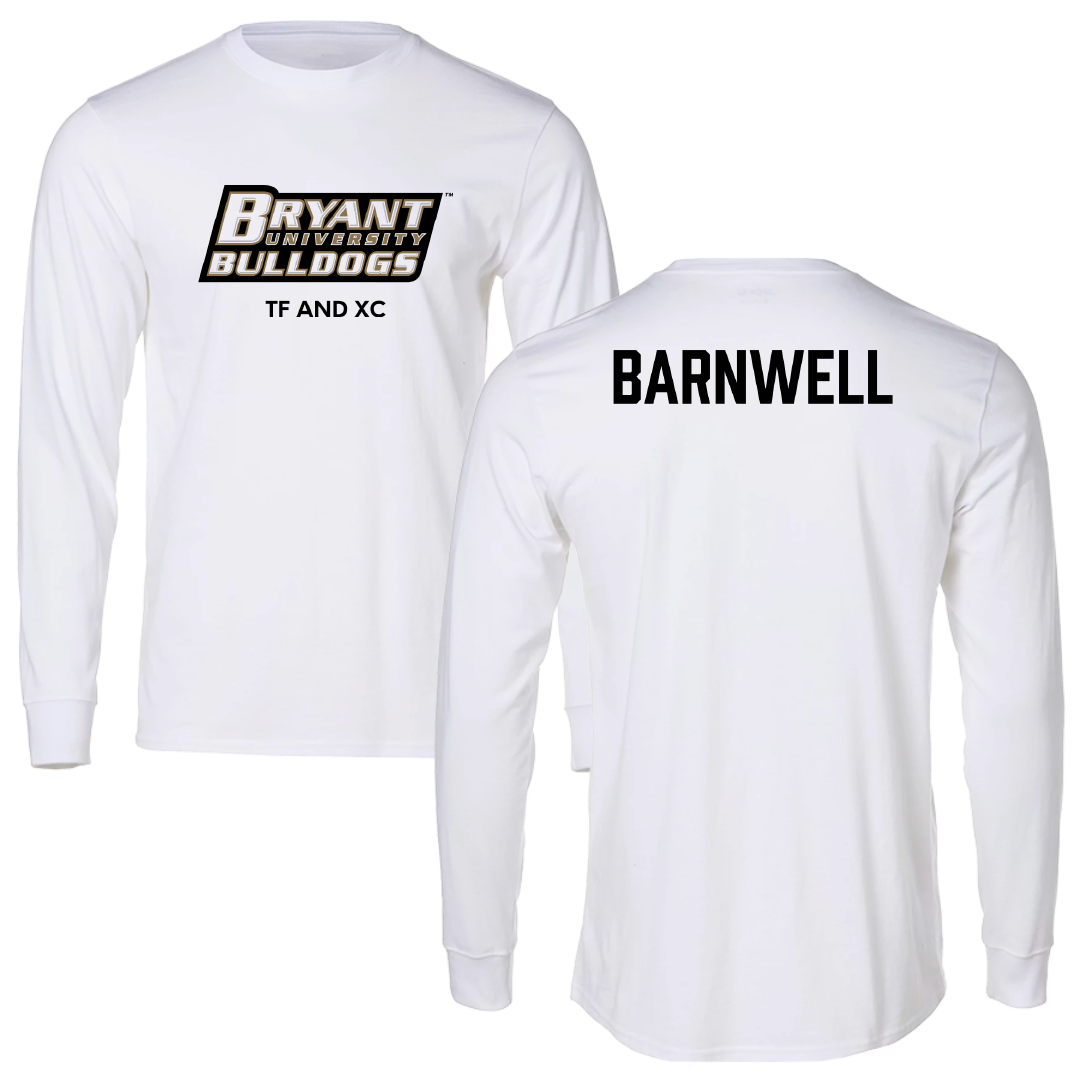 Bryant University TF and XC White Performance Long Sleeve - Aaron Barnwell