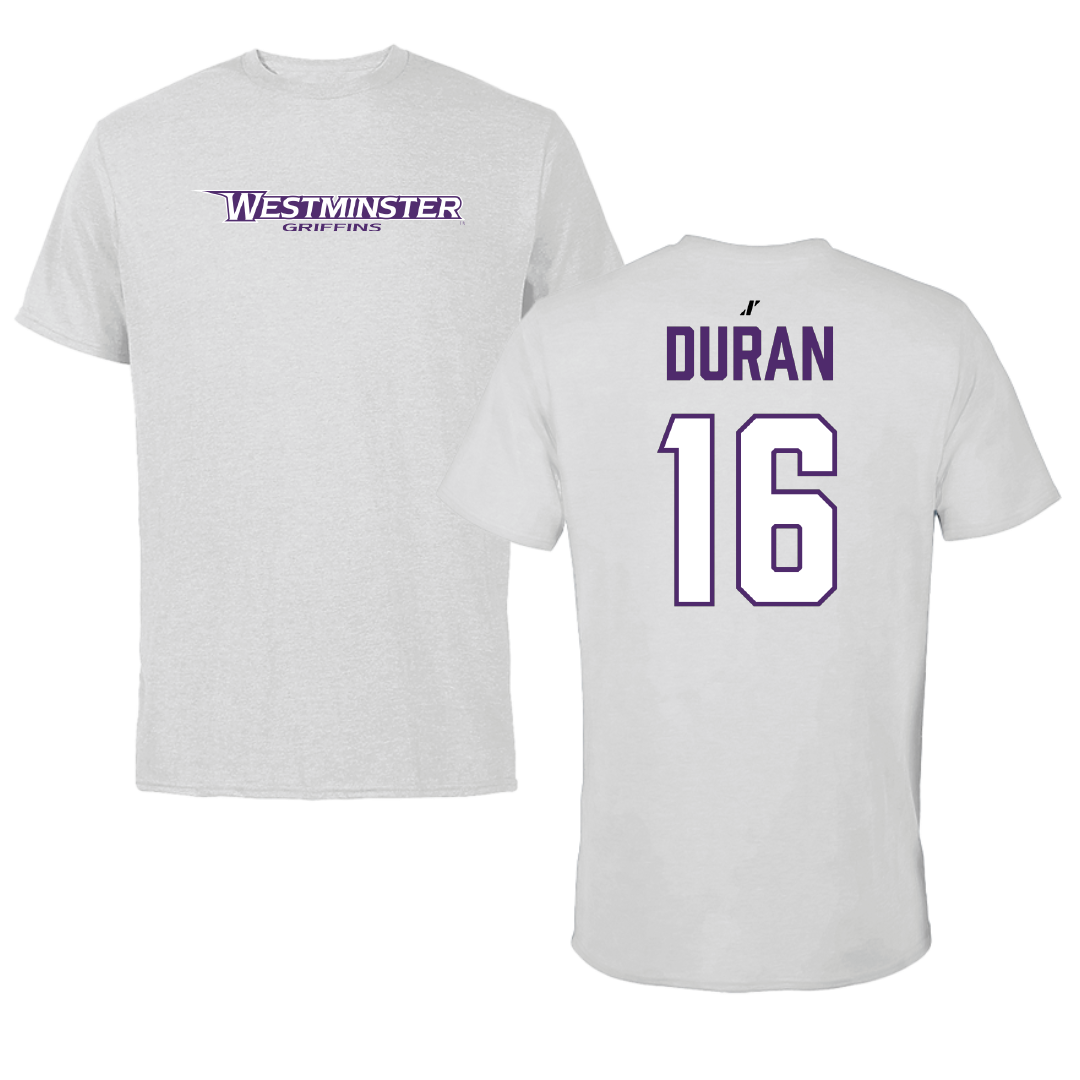 Westminster University (Utah) Soccer (M) Light Gray Performance Tee - #16 Ashton Duran