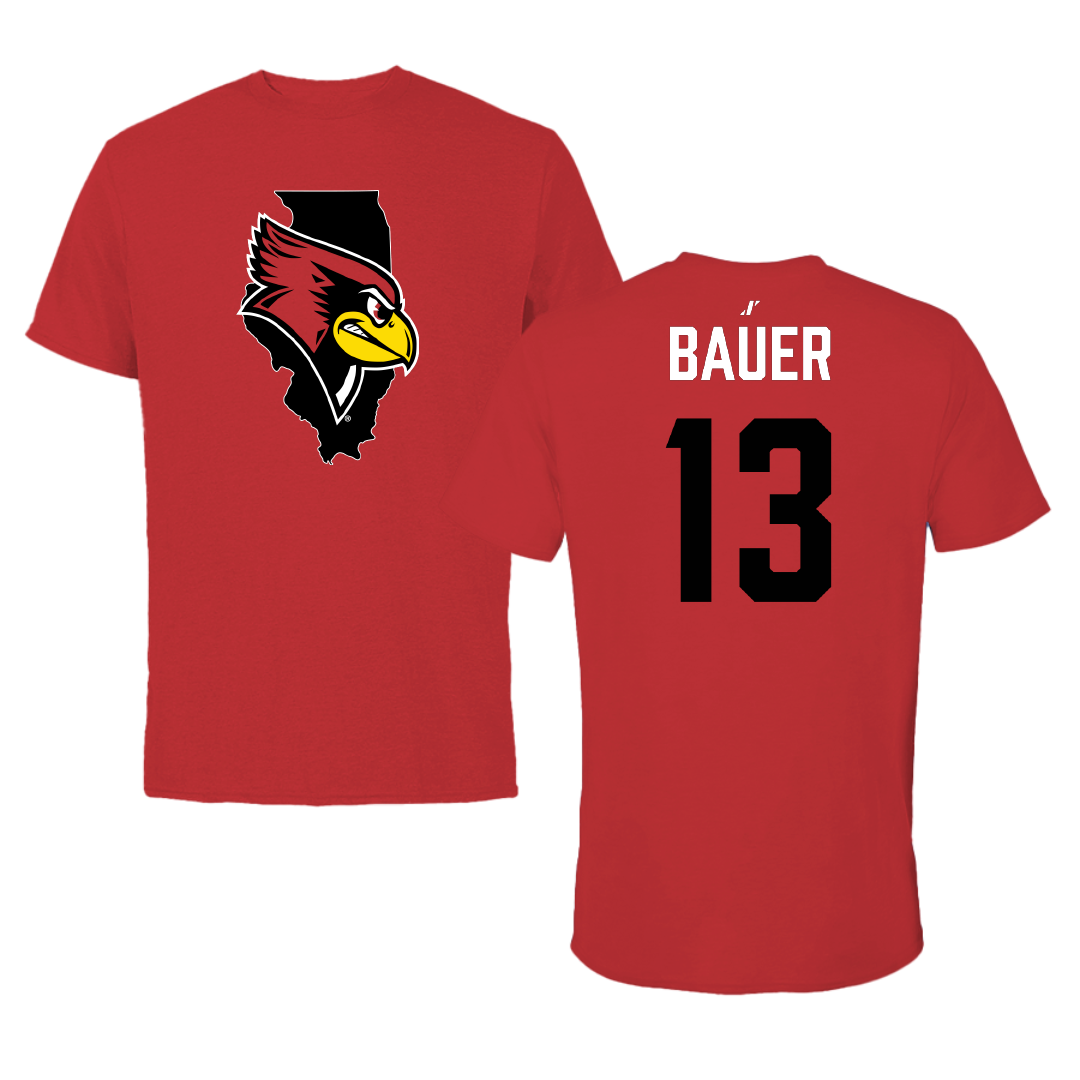 Illinois State University Football Red State Performance Tee - #13 Patrick Bauer