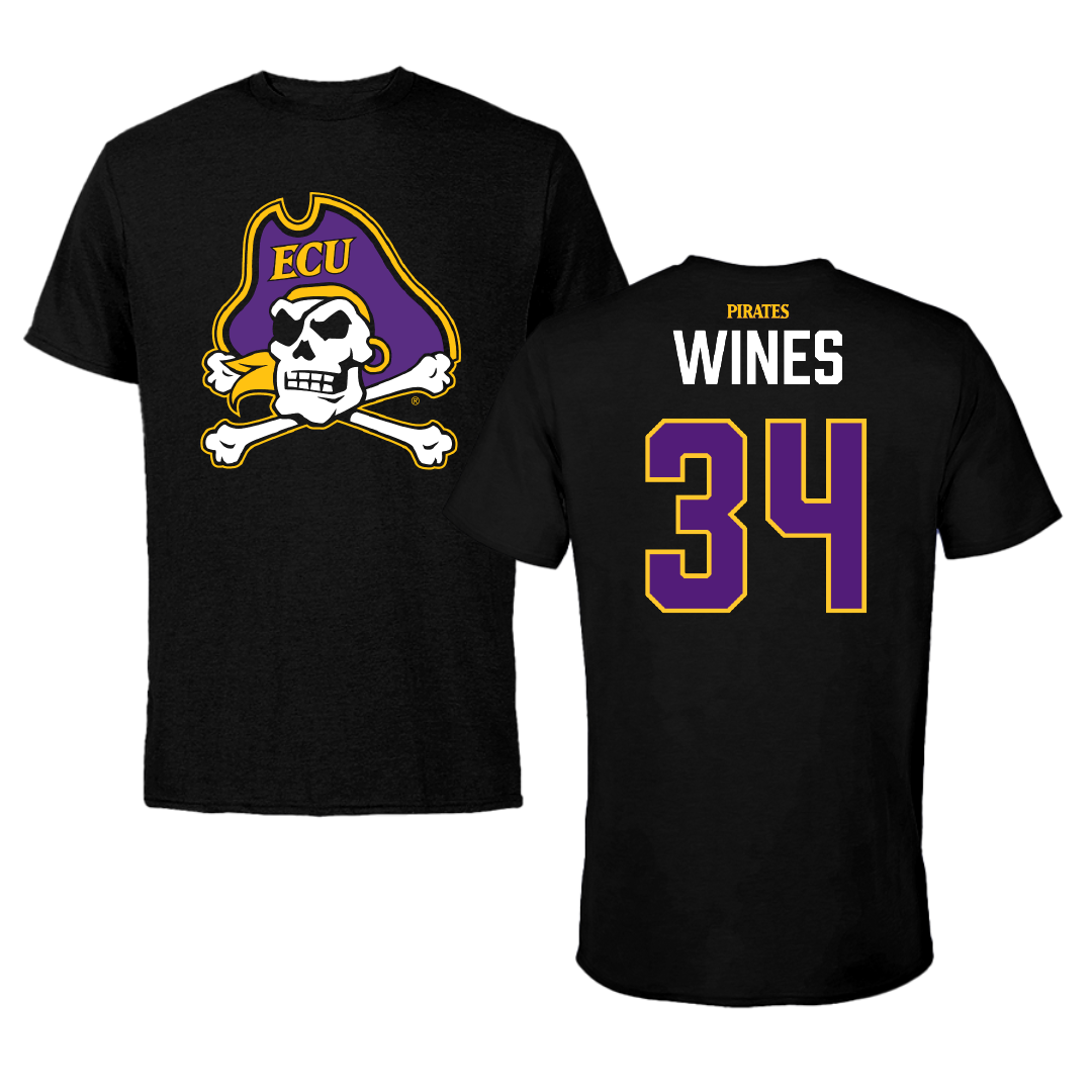 East Carolina University Baseball Black Tee - #34 Nathan Wines
