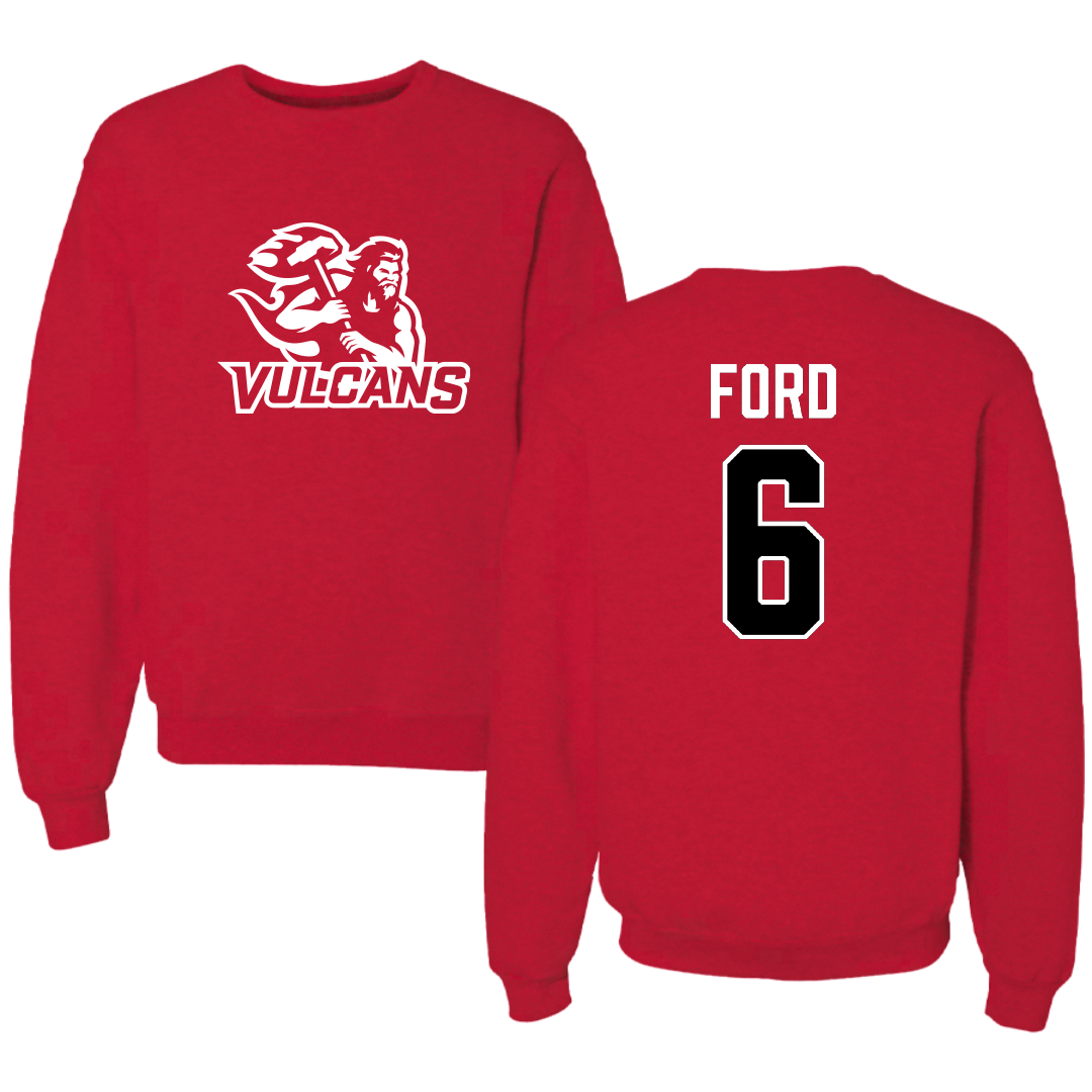 PennWest California Baseball Red Crewneck - #6 Peyton Ford
