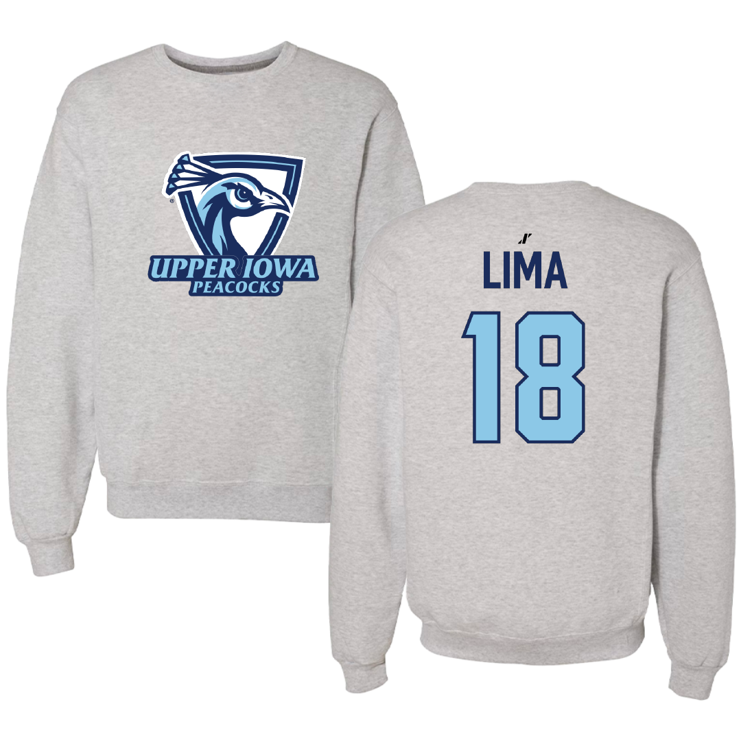 Upper Iowa University Soccer Light Gray Crewneck - #18 Natalie Lima