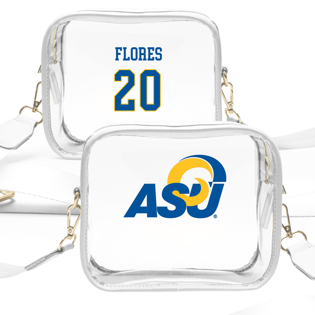 Angelo State University Basketball (W) White Clear Stadium Bag - #20 Taylor Flores