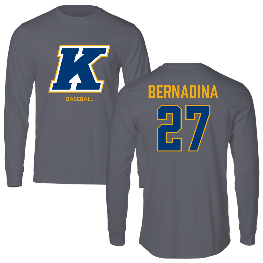 Kent State University Baseball Dark Gray Long Sleeve - #27 Rocco Bernadina