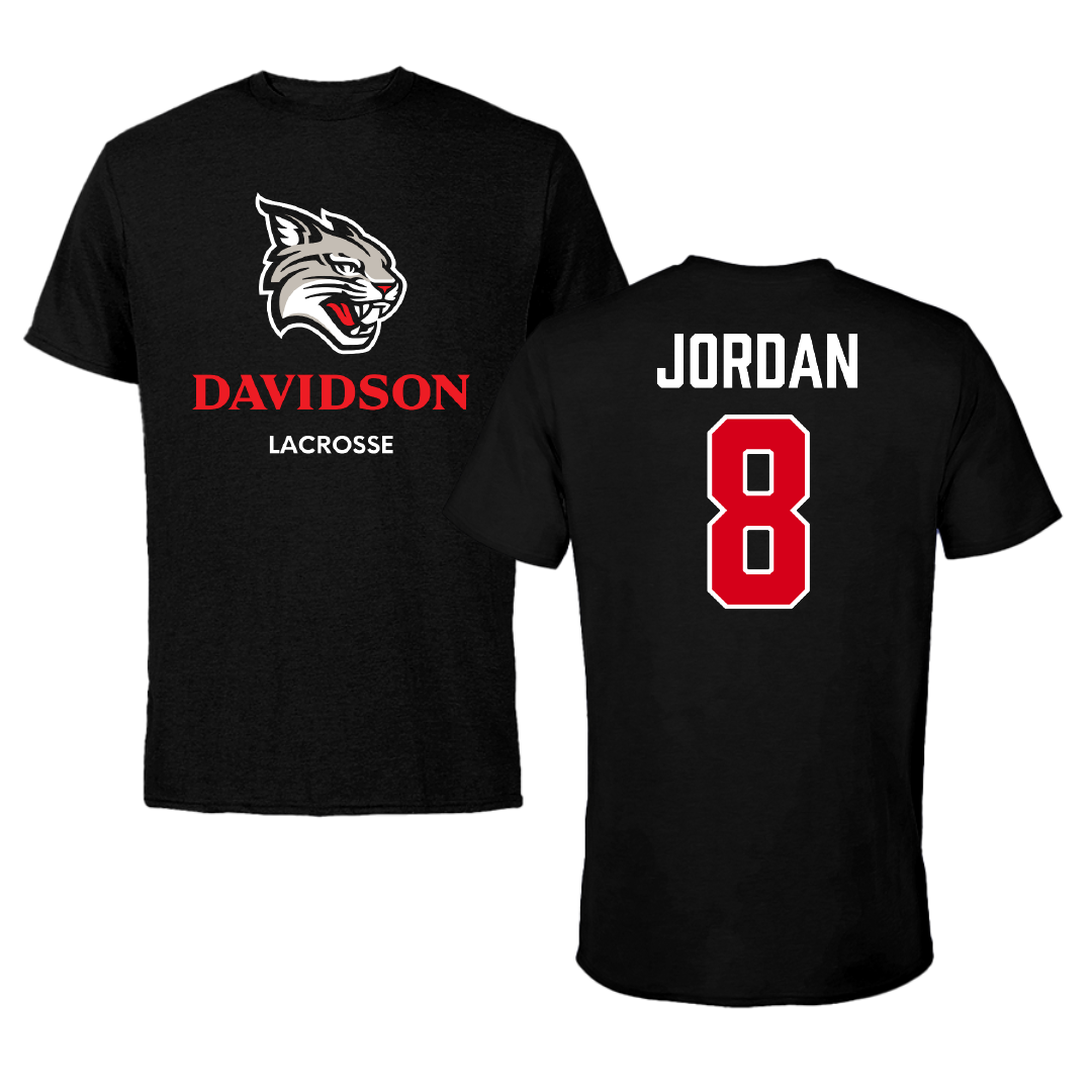 Davidson College Lacrosse (W) Black Performance Tee - #8 Adelaide Jordan