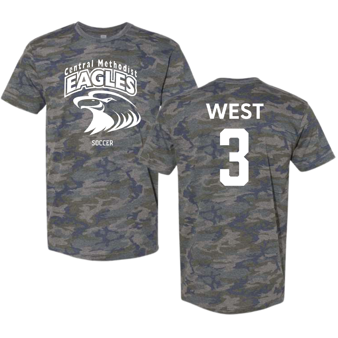 Central Methodist University Soccer (M) Vintage Camo Tee - #3 Donovan West