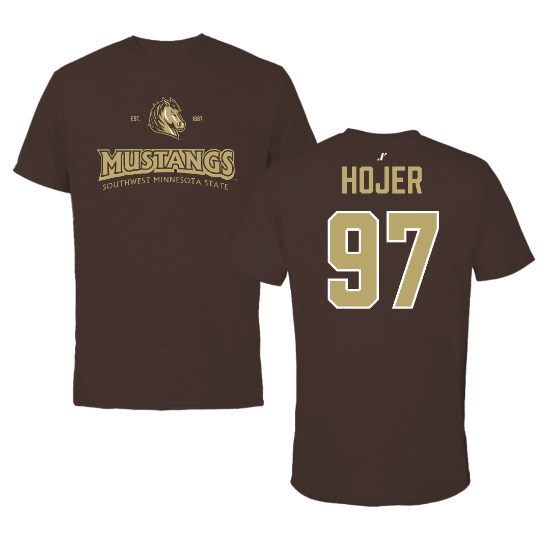 Southwest Minnesota State University Football Brown General Tee - #97 Caden Hojer