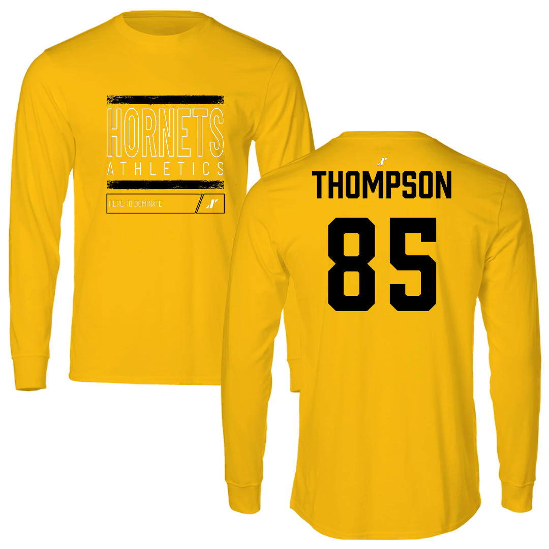 Alabama State University Football Gold Dominate Performance Long Sleeve - #85 Manny Thompson