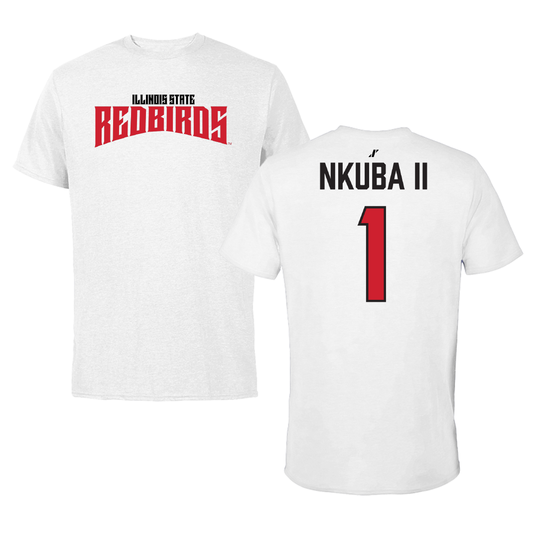 Illinois State University Football White Classic Tee - #1 Shadwel Nkuba II
