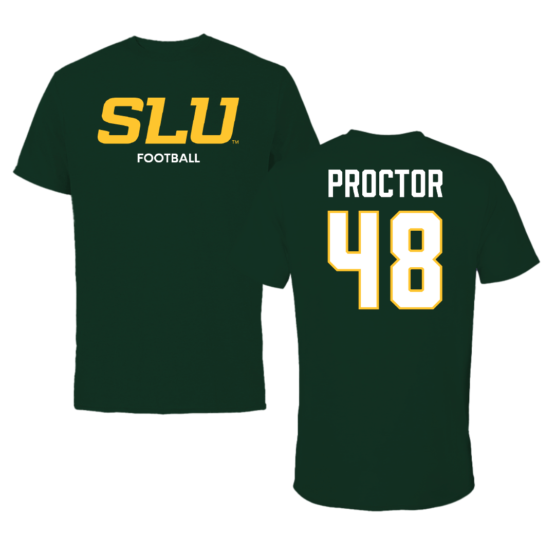 Southeastern Louisiana University Football Forest Green Tee - #48 Kaleb Proctor