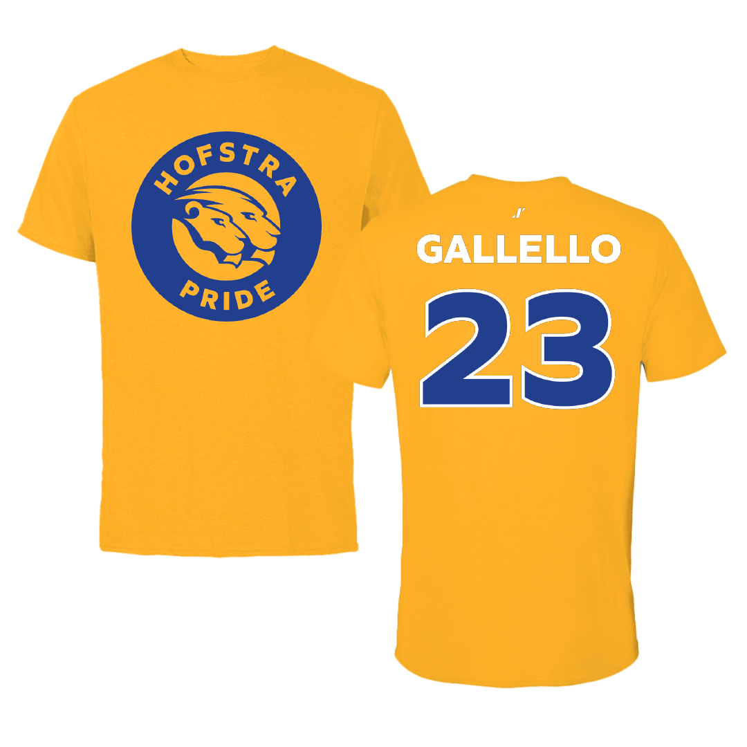 Hofstra University Baseball Gold Performance Tee - #23 Nick Gallello
